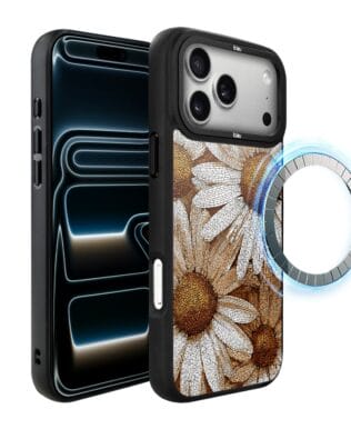 Etui do iPhone 17 Pro IBIZU DropGuard Matt z MagSafe, Modern Classics, Mozaika Rumianków