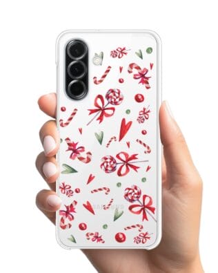 Etui do Samsung Galaxy A26 5G przeźroczyste, silikonowe Flexi, Cukierki świąteczne