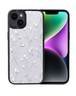 Etui do iPhone 14 IBIZU DropGuard Matt z MagSafe, Zimowa magia, Lodowe kwiaty