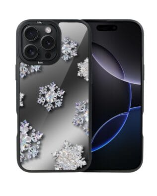 Etui do iPhone 16 Pro IBIZU DropGuard Matt z MagSafe, Zimowa magia, Królewskie płatki śniegu