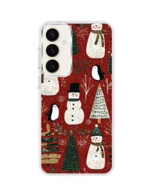 Etui do Samsung Galaxy S23 Plus z MagSafe przeźroczyste, silikonowe Flexi, Przytulne święta, Rustykalna świąteczna kraina