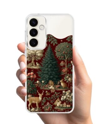 Etui do Samsung Galaxy S23 FE 5G z MagSafe przeźroczyste, silikonowe Flexi, Zimowa magia, świąteczny las