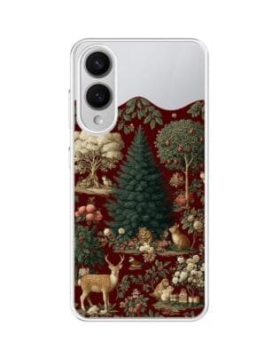 Etui do Samsung Galaxy S25 Edge z MagSafe przeźroczyste, silikonowe Flexi, Zimowa magia, świąteczny las