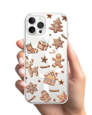 Etui do iPhone 12 Pro Max z MagSafe przeźroczyste, silikonowe Flexi, Magia pierniczków