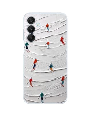 Etui do Samsung Galaxy M35 5G przeźroczyste, silikonowe Flexi, Zimowa magia, Narciarski obraz