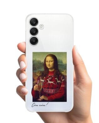 Etui do Samsung Galaxy A25 5G przeźroczyste, silikonowe Flexi, Mona Lisa z szampanem