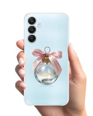 Etui do Samsung Galaxy M35 5G przeźroczyste, silikonowe Flexi, Przytulne święta, Kryształowa bombka