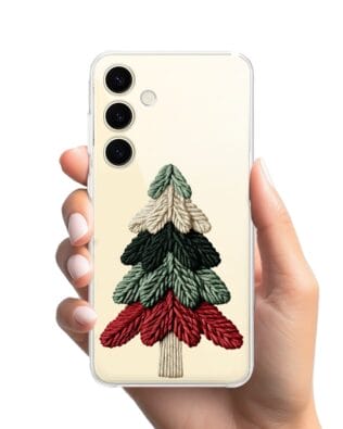 Etui do Samsung Galaxy S24 przeźroczyste, silikonowe Flexi, Przytulne święta, Dziana choinka