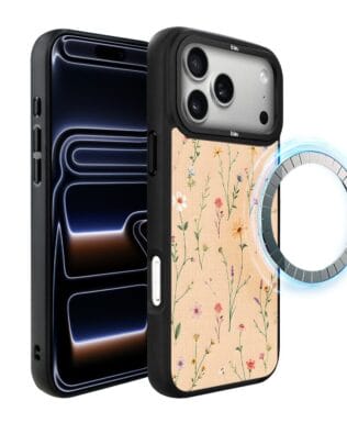 Etui do iPhone 17 Pro IBIZU DropGuard Matt z MagSafe, Pastel Bloom, Koralowa łąka