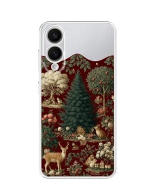 Etui do Samsung Galaxy S25 Edge przeźroczyste, silikonowe Flexi, Zimowa magia, świąteczny las