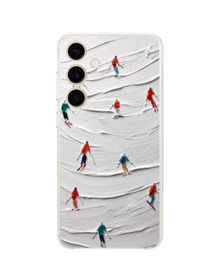 Etui do Samsung Galaxy S24 przeźroczyste, silikonowe Flexi, Zimowa magia, Narciarski obraz