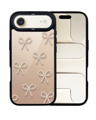 Etui do iPhone Air IBIZU DropGuard Matt z MagSafe, Zimowa magia, Perłowe kokardki