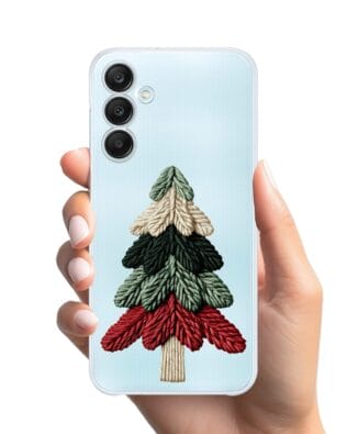 Etui do Samsung Galaxy M35 5G przeźroczyste, silikonowe Flexi, Przytulne święta, Dziana choinka