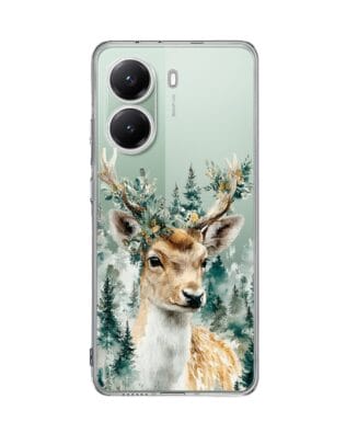 Etui do Xiaomi POCO X7 Pro przeźroczyste, silikonowe Flexi, Przytulne święta, Leśny jelonek