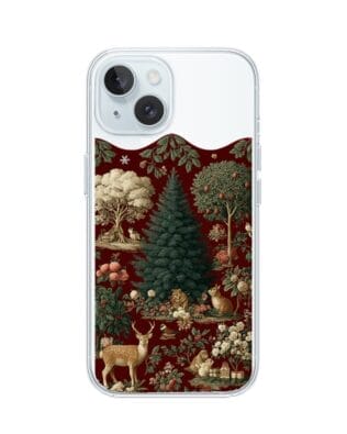 Etui do iPhone 15 przeźroczyste, silikonowe Flexi, Zimowa magia, świąteczny las