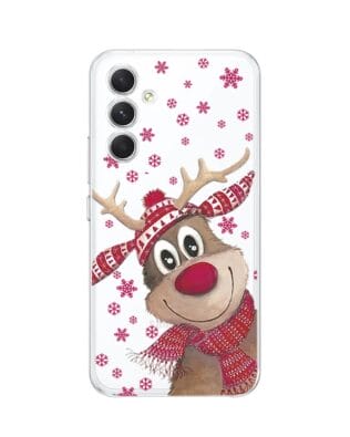 Etui do Samsung Galaxy A54 5G przeźroczyste, silikonowe Flexi, Renifer