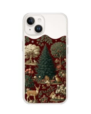 Etui do iPhone 14 Plus przeźroczyste, silikonowe Flexi, Zimowa magia, świąteczny las