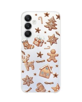 Etui do Samsung Galaxy A25 5G przeźroczyste, silikonowe Flexi, Magia pierniczków