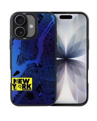 Etui do iPhone 17 IBIZU DropGuard Matt z MagSafe, mapy świata, New York