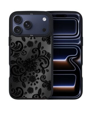 Etui do iPhone 17 Pro IBIZU DropGuard Matt z MagSafe, Midnight, Koronkowa Czerń