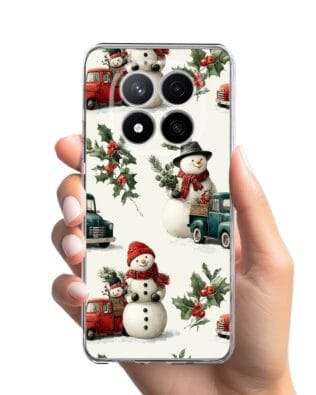 Etui do Xiaomi Redmi Note 14 Pro 4G przeźroczyste, silikonowe Flexi, Przytulne święta, Zimowe miasteczko