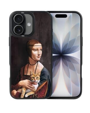 Etui do iPhone 17 IBIZU DropGuard Matt z MagSafe, Leonardo Da Vinci, dama z kotem