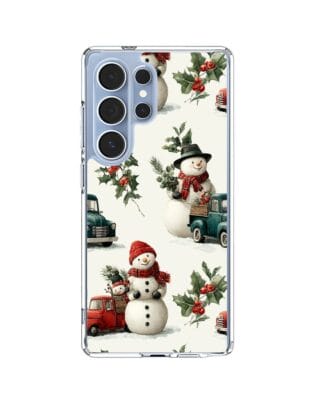 Etui do Samsung Galaxy S25 Ultra z MagSafe przeźroczyste, silikonowe Flexi, Przytulne święta, Zimowe miasteczko