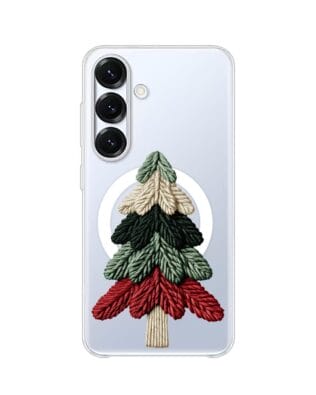 Etui do Samsung Galaxy S25 Plus z MagSafe przeźroczyste, silikonowe Flexi, Przytulne święta, Dziana choinka