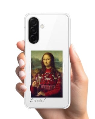 Etui do Samsung Galaxy A26 5G z MagSafe przeźroczyste, silikonowe Flexi, Mona Lisa z szampanem