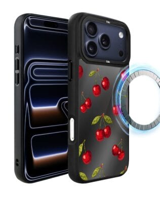 Etui do iPhone 17 Pro Max IBIZU DropGuard Matt z MagSafe, Midnight, Wiśniowa noc