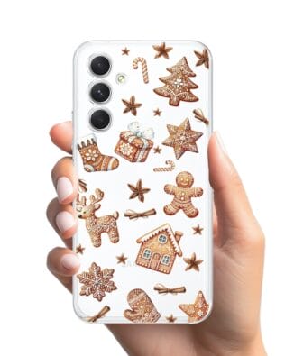 Etui do Samsung Galaxy A54 5G przeźroczyste, silikonowe Flexi, Magia pierniczków