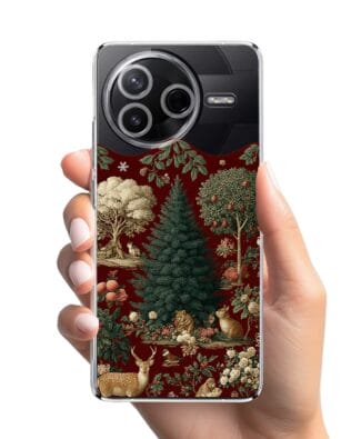 Etui do Xiaomi POCO F7 Pro przeźroczyste, silikonowe Flexi, Zimowa magia, świąteczny las