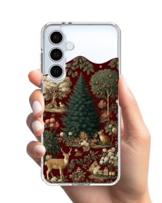 Etui do Samsung Galaxy S24 FE przeźroczyste, silikonowe Flexi, Zimowa magia, świąteczny las