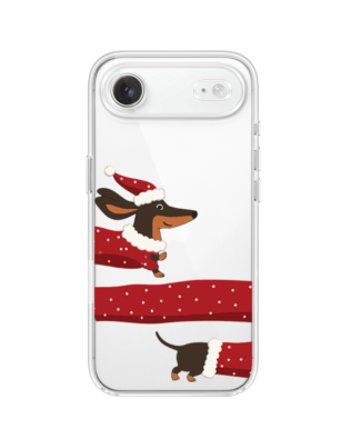 Etui do iPhone Air przeźroczyste, silikonowe Flexi, Przytulne święta, świąteczny jamnik