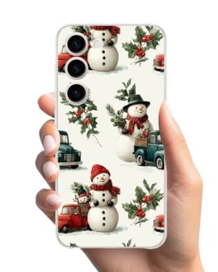 Etui do Samsung Galaxy S23 Plus przeźroczyste, silikonowe Flexi, Przytulne święta, Zimowe miasteczko