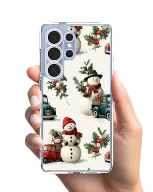 Etui do Samsung Galaxy S25 Ultra przeźroczyste, silikonowe Flexi, Przytulne święta, Zimowe miasteczko