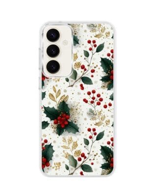 Etui do Samsung Galaxy S23 FE 5G z MagSafe przeźroczyste, silikonowe Flexi, Przytulne święta, Ozdoby świąteczne