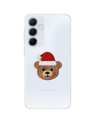 Etui do Samsung Galaxy A35 5G przeźroczyste, silikonowe Flexi, Przytulne święta, Miś mikołajek