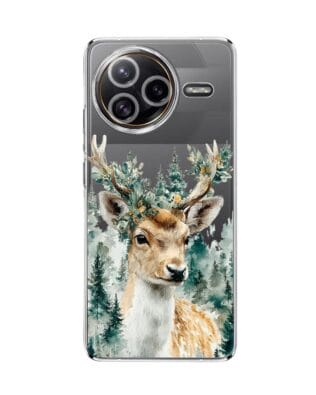 Etui do Xiaomi POCO F7 Ultra przeźroczyste, silikonowe Flexi, Przytulne święta, Leśny jelonek