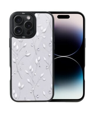 Etui do iPhone 14 Pro Max IBIZU DropGuard Matt z MagSafe, Zimowa magia, Lodowe kwiaty