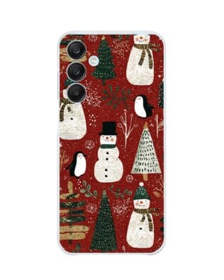 Etui do Samsung Galaxy M35 5G przeźroczyste, silikonowe Flexi, Przytulne święta, Rustykalna świąteczna kraina