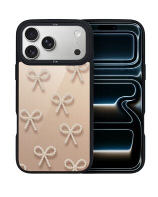 Etui do iPhone 17 Pro IBIZU DropGuard Matt z MagSafe, Zimowa magia, Perłowe kokardki