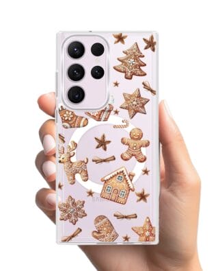 Etui do Samsung Galaxy S23 Ultra z MagSafe przeźroczyste, silikonowe Flexi, Magia pierniczków