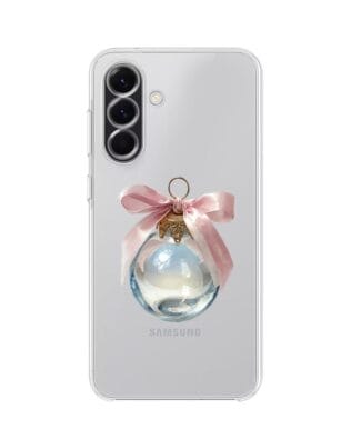 Etui do Samsung Galaxy A56 5G przeźroczyste, silikonowe Flexi, Przytulne święta, Kryształowa bombka