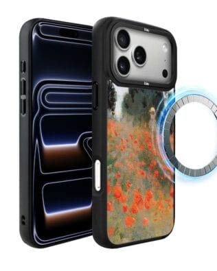 Etui do iPhone 17 Pro Max IBIZU DropGuard Matt z MagSafe, Claude Monet, pole maków