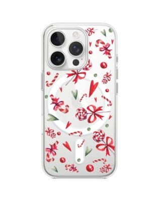 Etui do iPhone 13 Pro z MagSafe przeźroczyste, silikonowe Flexi, Cukierki świąteczne