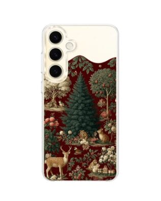 Etui do Samsung Galaxy S24 Plus z MagSafe przeźroczyste, silikonowe Flexi, Zimowa magia, świąteczny las