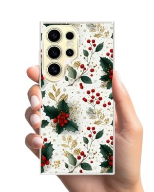 Etui do Samsung Galaxy S24 Ultra z MagSafe przeźroczyste, silikonowe Flexi, Przytulne święta, Ozdoby świąteczne