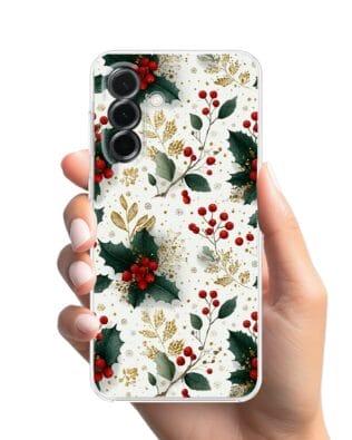 Etui do Samsung Galaxy A36 5G przeźroczyste, silikonowe Flexi, Przytulne święta, Ozdoby świąteczne