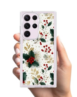 Etui do Samsung Galaxy S23 Ultra z MagSafe przeźroczyste, silikonowe Flexi, Przytulne święta, Ozdoby świąteczne